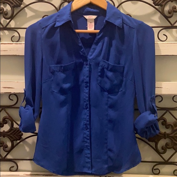 Candie's Tops - XS Candies button down shirt royal blue